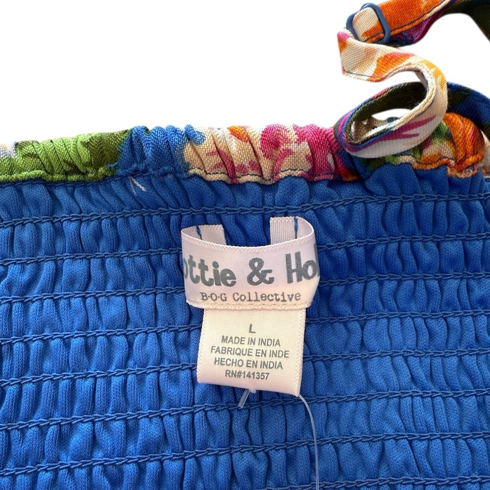 Lottie & Holly BOG Collective Size L Blue Pink Floral Two Piece Set NWT - Picture 7 of 9